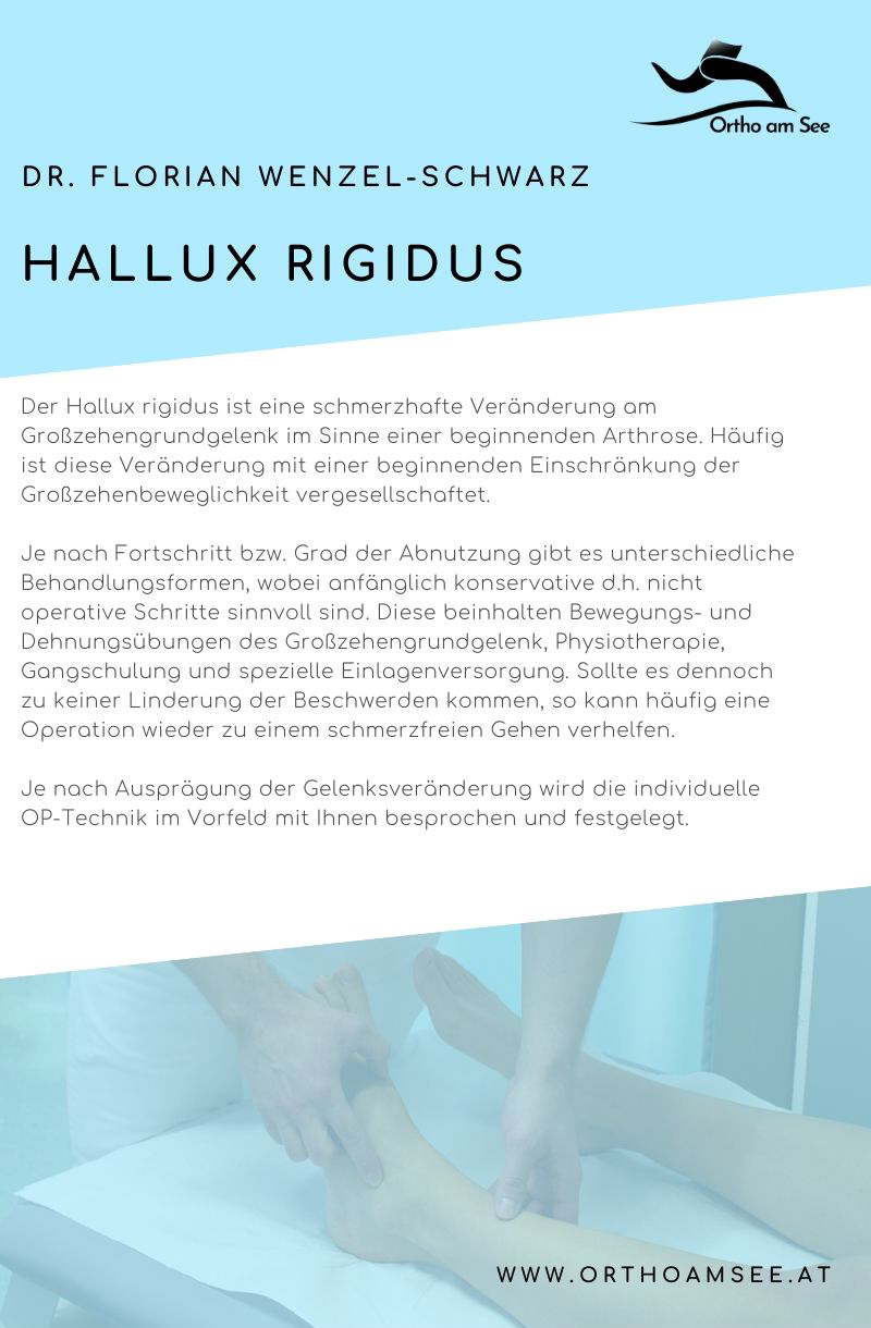 Behandlungsmethoden eines Hallux Rigidus von Dr. Florian Wenzel-Schwarz